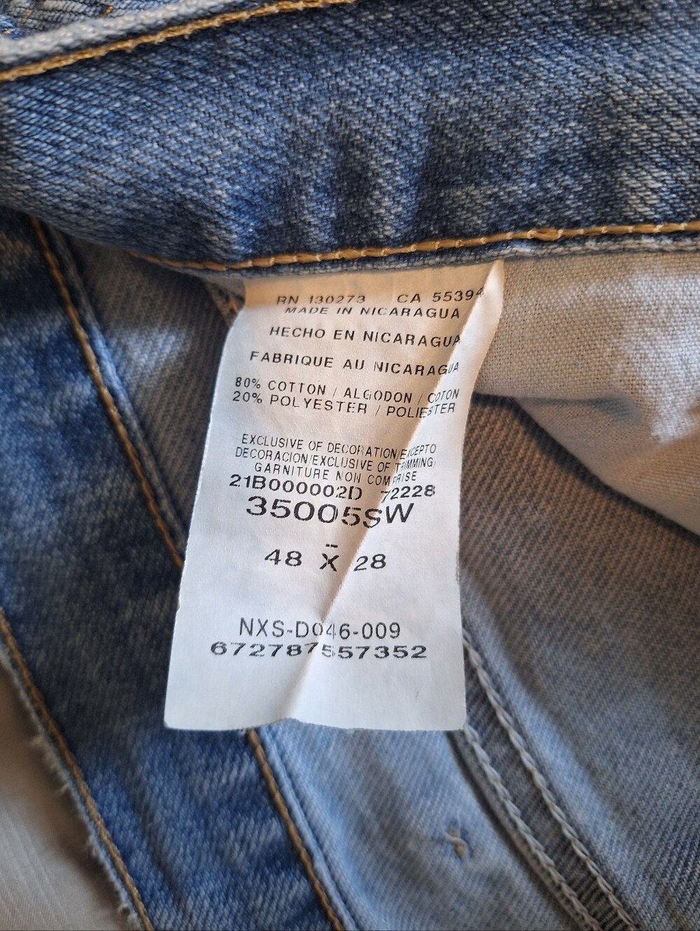 Wrangler Men's Medium Wash Denim Jeans 5 pocket Size 48x28 - Picture 9 of 9